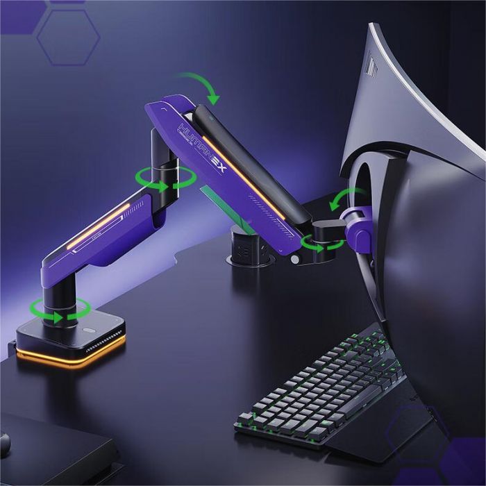HUMANEX T18-1X RGB Gaming Monitor Stand (Single Arm 17-49