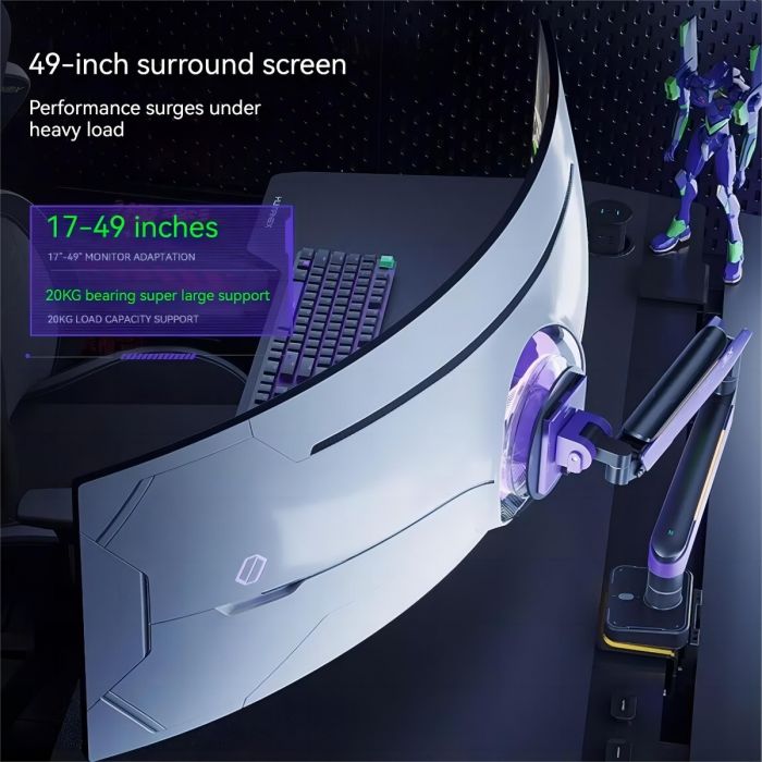 HUMANEX T18-1X RGB Gaming Monitor Stand (Single Arm 17-49